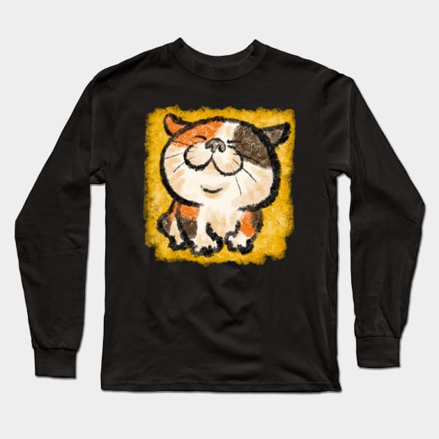 Tortoiseshell Cat happy Long Sleeve T-Shirt by sanogawa